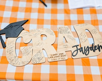 Personalized Grad Name Sign, 2026 Graduation Guestbook, Guestbook Alternative, Class of 2026, Personalized Graduation Party Decor, Grad Sign