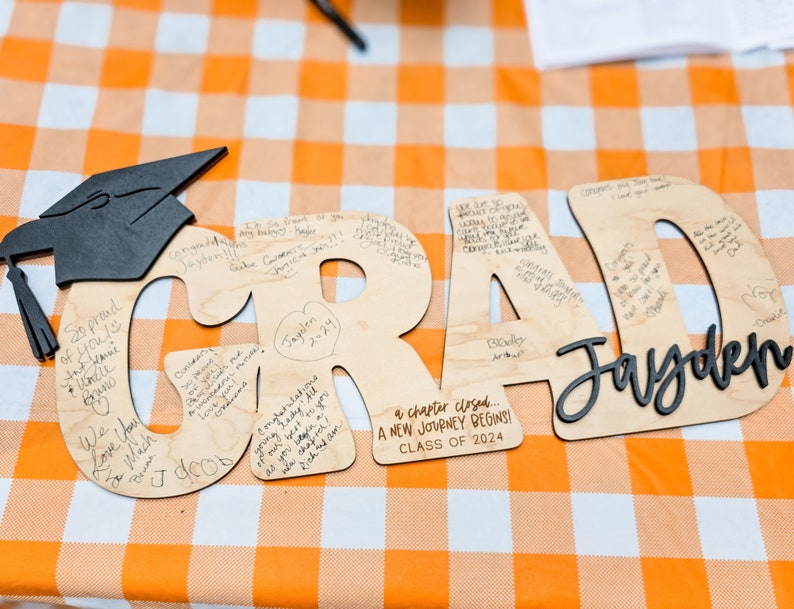 Personalized Grad Name Sign, 2026 Graduation Guestbook, Guestbook ...