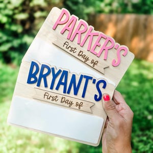 Personalized First and Last Day of School Sign, Reusable First Day of School Sign, First Day Photo Prop, Interchangeable Dry Erase Sign