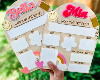 Personalized Last Day of School Sign, Last Day of School Photo Prop, Reusable Dry Erase Sign, Interchangeable School Sign
