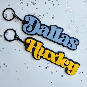 Personalized Acrylic Name Tag, Backpack Name Tag, 3D Name Tag, Custom Acrylic Name Tag, Diaper Bag Tag, Name Keychain, Back to School
