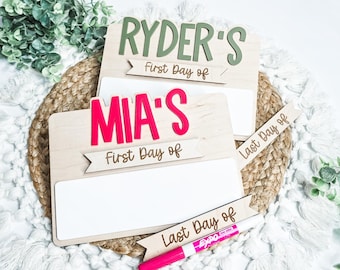 Personalized First and Last Day of School Sign, Reusable First Day of School Sign, First Day Photo Prop, Interchangeable Dry Erase Sign