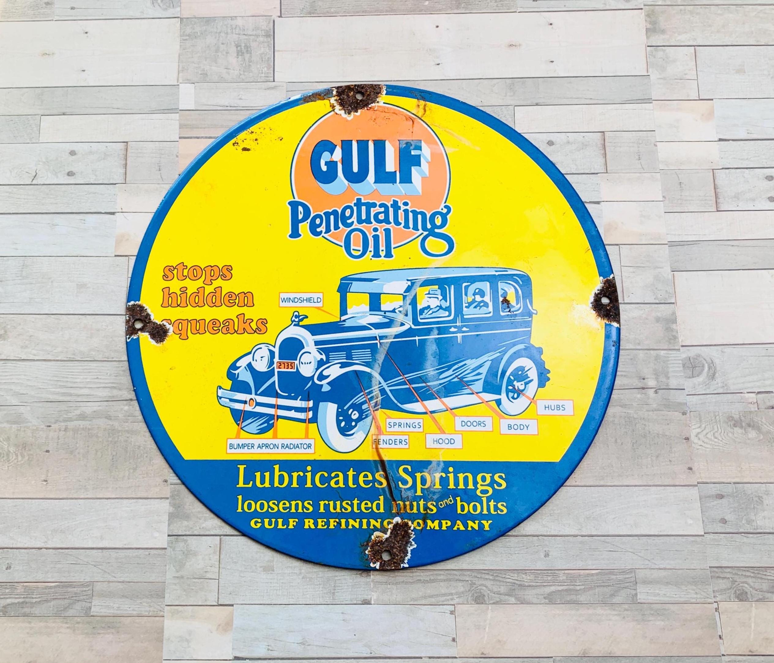 Antique Gulf Sign - Etsy