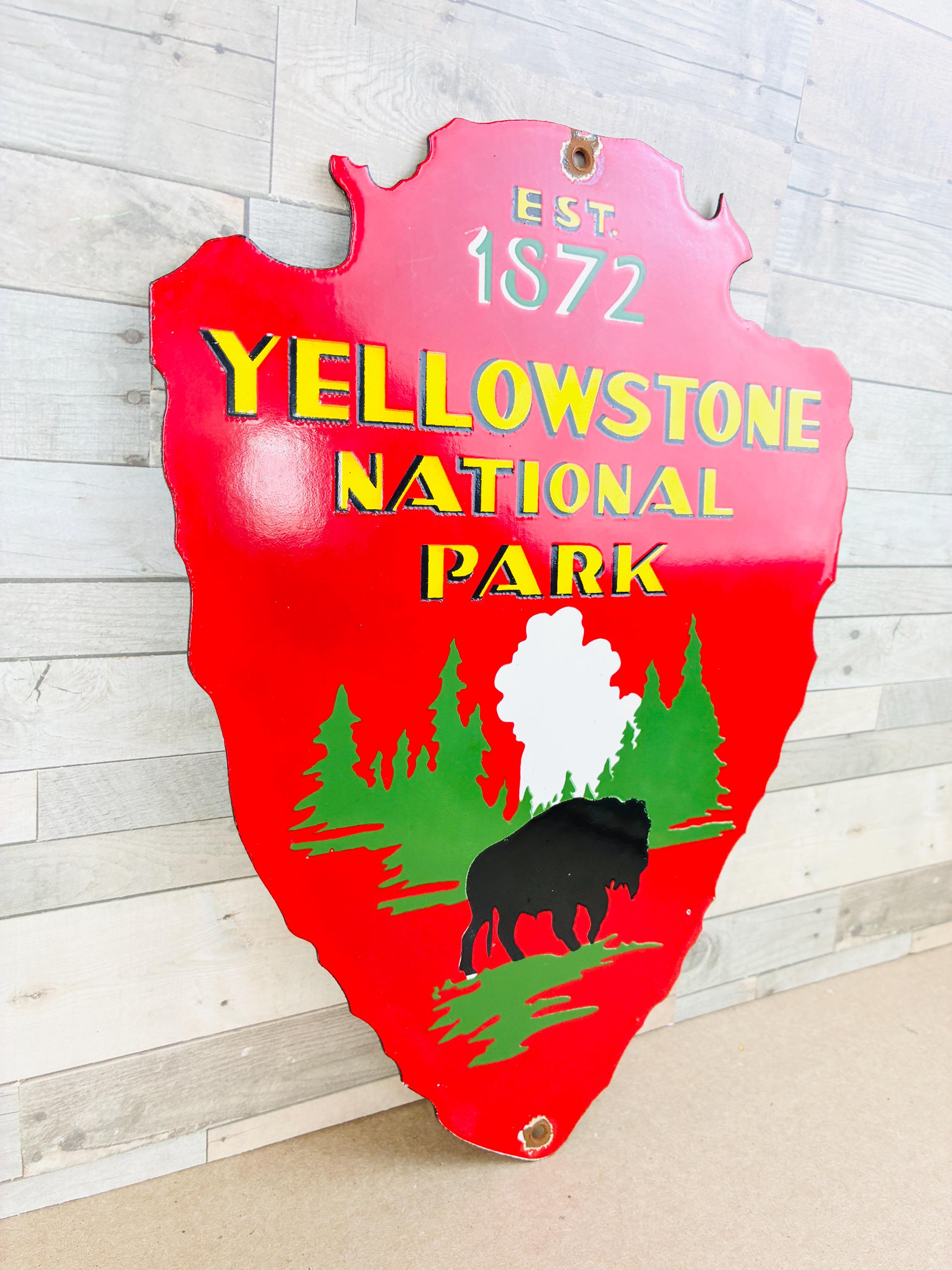 RRL イエローストーン バイソン オブジェ Vintage Yellowstone National Park Porcelain Sign – Est 1872