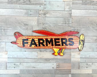 Vintage Super Crost Seeds Porcelain Sign | Farm & Seed Advertising | Antique Agriculture Wall Decor | Free Priority Shipping