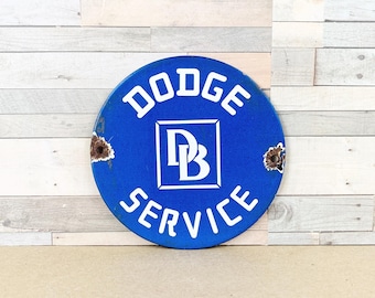 Vintage Dodge Service Porcelain Sign DB Logo Gas Oil Garage Decor 6”