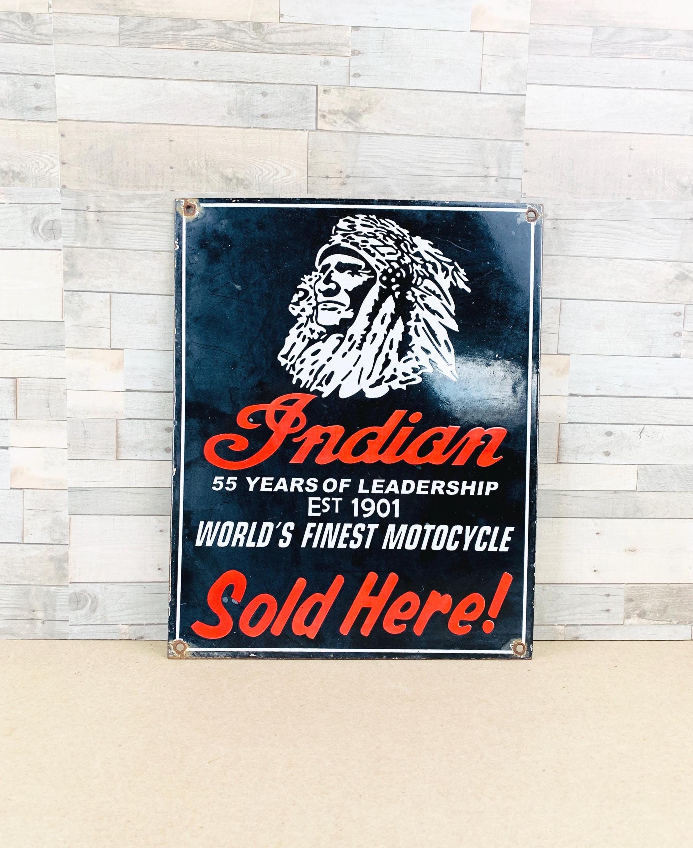 Vintage Indian Motorcycle Porcelain Signs - Etsy
