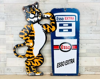 Esso Put A Tiger in Your Tank Vintage Style Porcelain Sign - Etsy