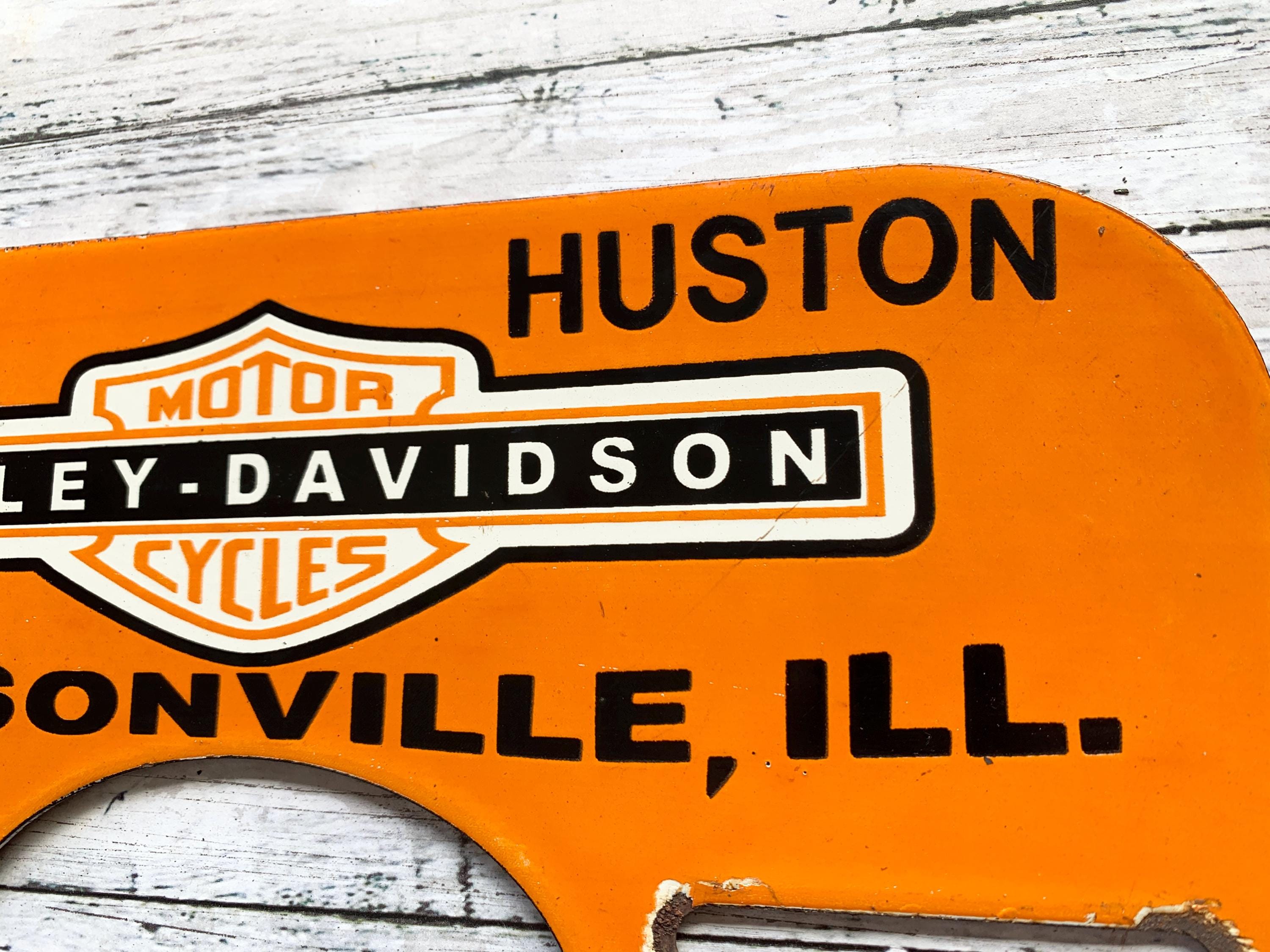 Vintage Harley-davidson Porcelain Sign | Motorcycle Shop Plate IL