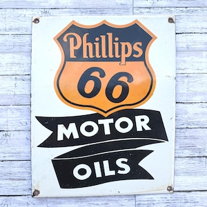 Porcelain Phillips 66 Sign - Etsy