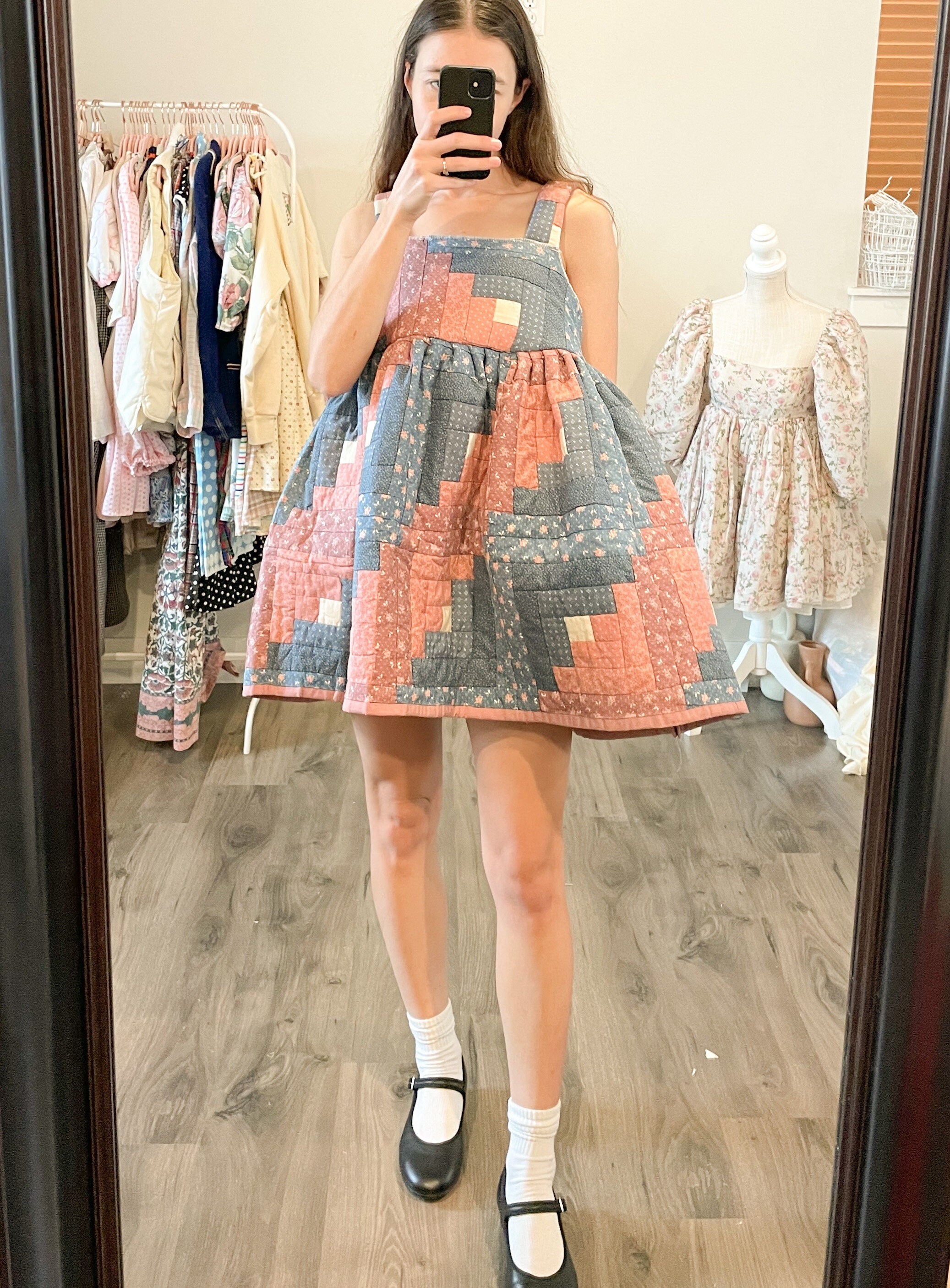 patchwork babydoll dress