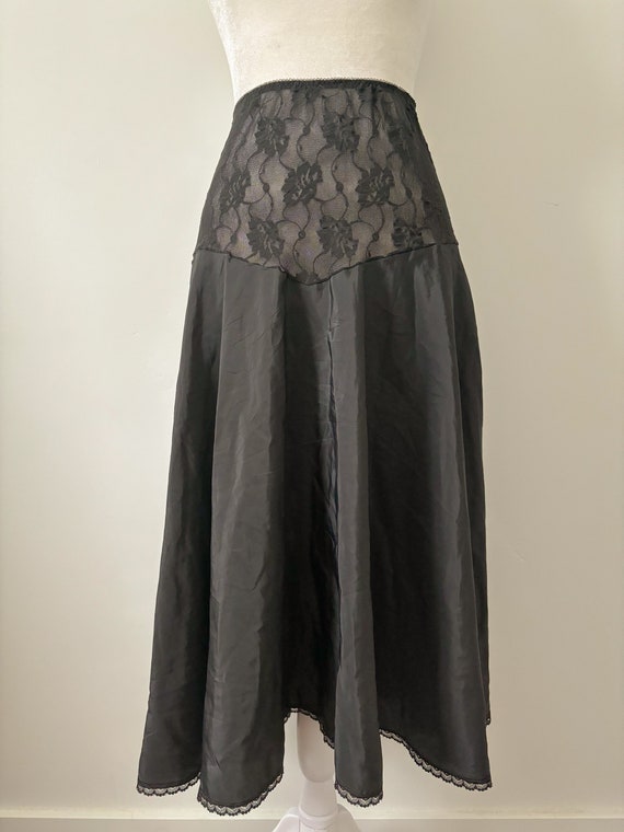 Black lace slip skirt-S