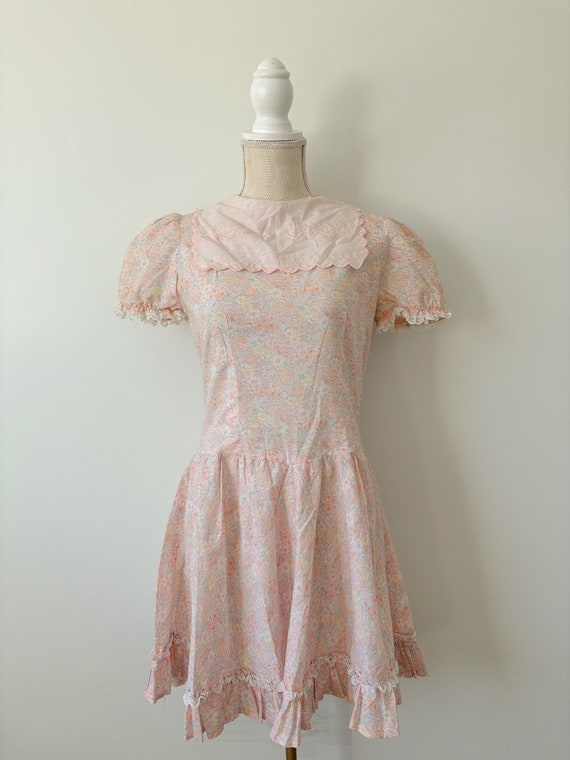 Floral collared babydoll dress-S