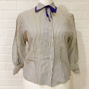 Blue striped blouse - XS