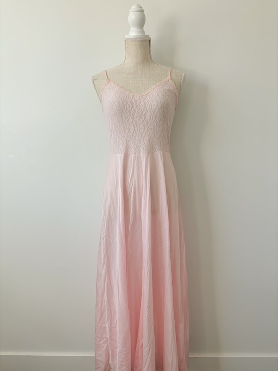 Pink lace top slip dress-S