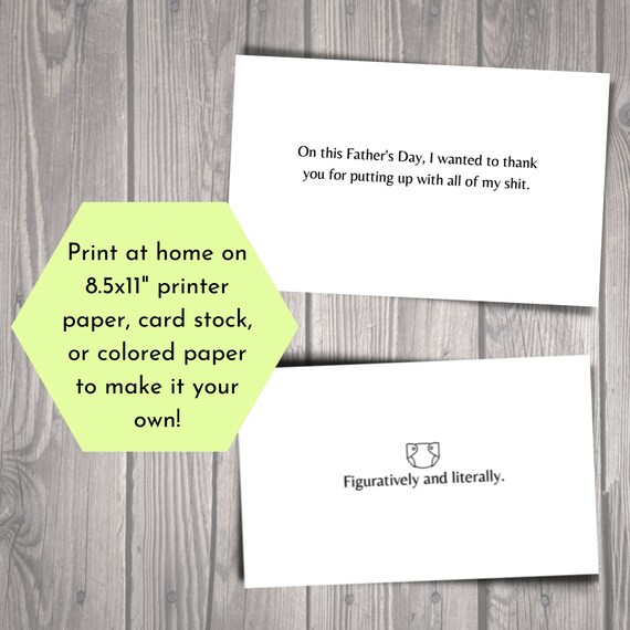 Funny Father's Day Printable Card | Etsy