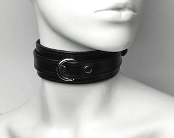 Elegant Leather Bondage Collar for Daring Pleasures