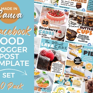Facebook Template, Facebook Post Template, Facebook Canva Template, Food Template, Facebook Ads Template, Canva Food Template, Bold Template