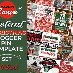 10 Pinterest Templates, Pinterest Christmas Templates, Christmas Pinterest Template, Pinterest Pins, Pinterest Pins Template, Pinterest Pin