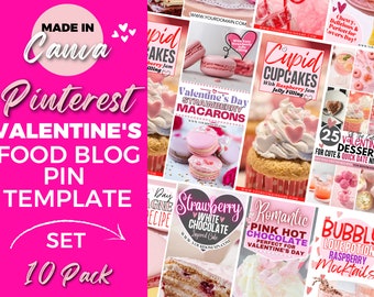 10 Pinterest Templates, Valentine's Day Pinterest Templates, Pinterest Pin Templates, Pinterest Pins, Pinterest Canva Templates, Pinterest