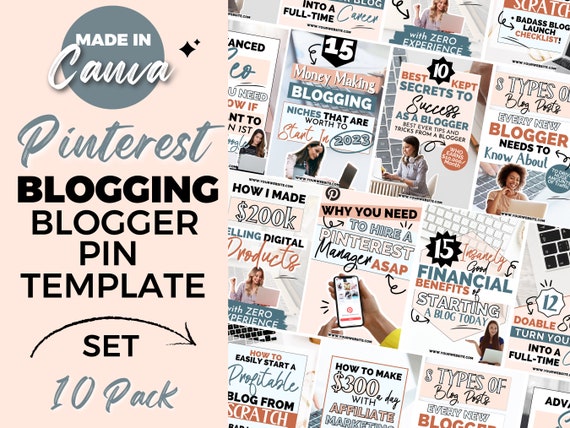 10 Pinterest Templates Pinterest Pin Templates Pinterest - Etsy
