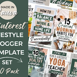 10 Pinterest Templates, Pinterest Pin, Pinterest Pin Templates, Pinterest Canva Templates, Pinterest, Pinterest Pins, Canva Templates