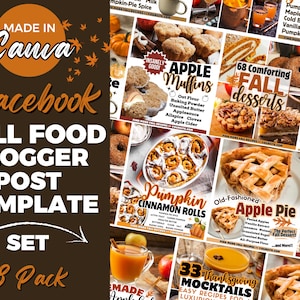 Modèle Facebook, Messages d&#39;engagement Facebook, Modèle Facebook Canva, Modèles Facebook, Modèles d&#39;automne, Modèle de recette Facebook