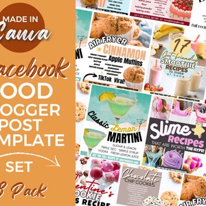 8 Facebook Engagement Posts, Canva Templates, FB Group, Facebook Post, Editable Facebook Templates, Blogger Templates, Facebook Template