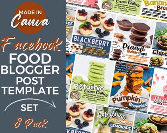 Plantilla de publicación de Facebook para blogger de comida: Diseño llamativo de Canva