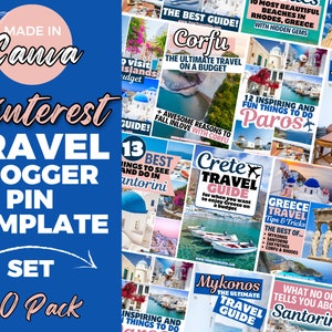 Travel Templates, Pinterest Templates, Pinterest Pin Templates, Pinterest Travel Templates, Canva Templates, Travel Blogger Templates, Pins