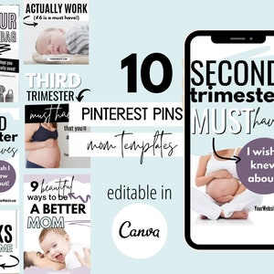 Mom Blogger Pinterest Templates, Editable Canva template, Social Media Template, Pinterest Graphic Templates, Mom Canva Pinterest Template