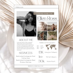 Media Kit Template, Influencer Media Kit, Media Kit Template, Media Kit Canva, TikTok Media Kit, Canva Media Kit Template, Social Media Kit