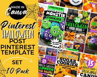 Halloween Template, Pinterest Templates, Pinterest Pins, Pinterest Template, Halloween Canva Templates, Pinterest Pin Templates