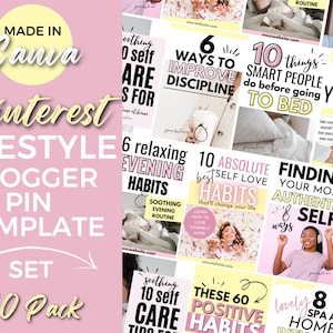 Pinterest Templates, Pinterest Pin, Canva Template, Pinterest Pins, Lifestyle Canva Templates, Pinterest Canva Template, Blogger Template