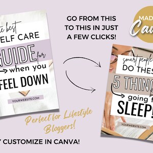 Blogger Editable Pinterest Templates, Wellness Canva Template, Pinterest Pins, Pinterest Templates Canva, Blogger Pinterest Templates image 2