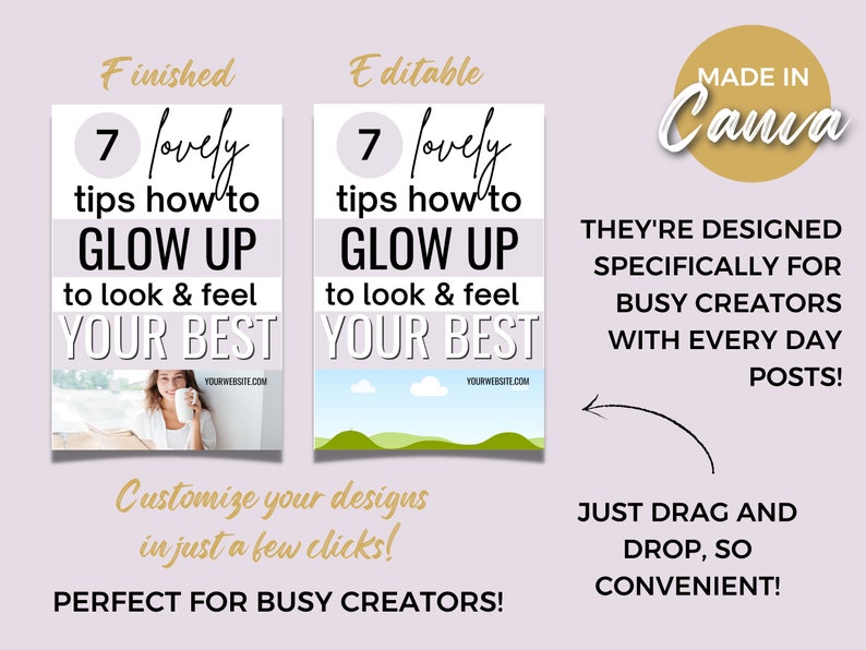 Blogger Editable Pinterest Templates, Wellness Canva Template, Pinterest Pins, Pinterest Templates Canva, Blogger Pinterest Templates image 3