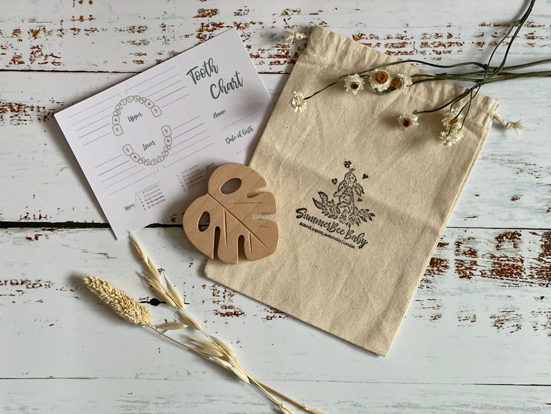 Natural Beechwood Teether Animal Shape Teething Gift SummerBee Baby Baby Sensory Toy Gender Neutral Gift Baby Shower Gift