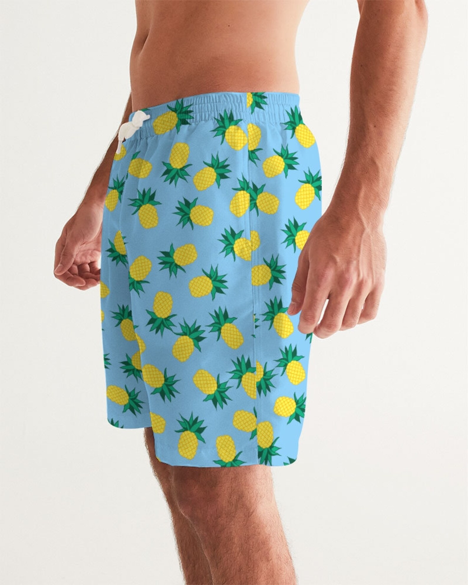 Men's Swim Trunks Pineapple Print Beach Trunks Swim Etsy