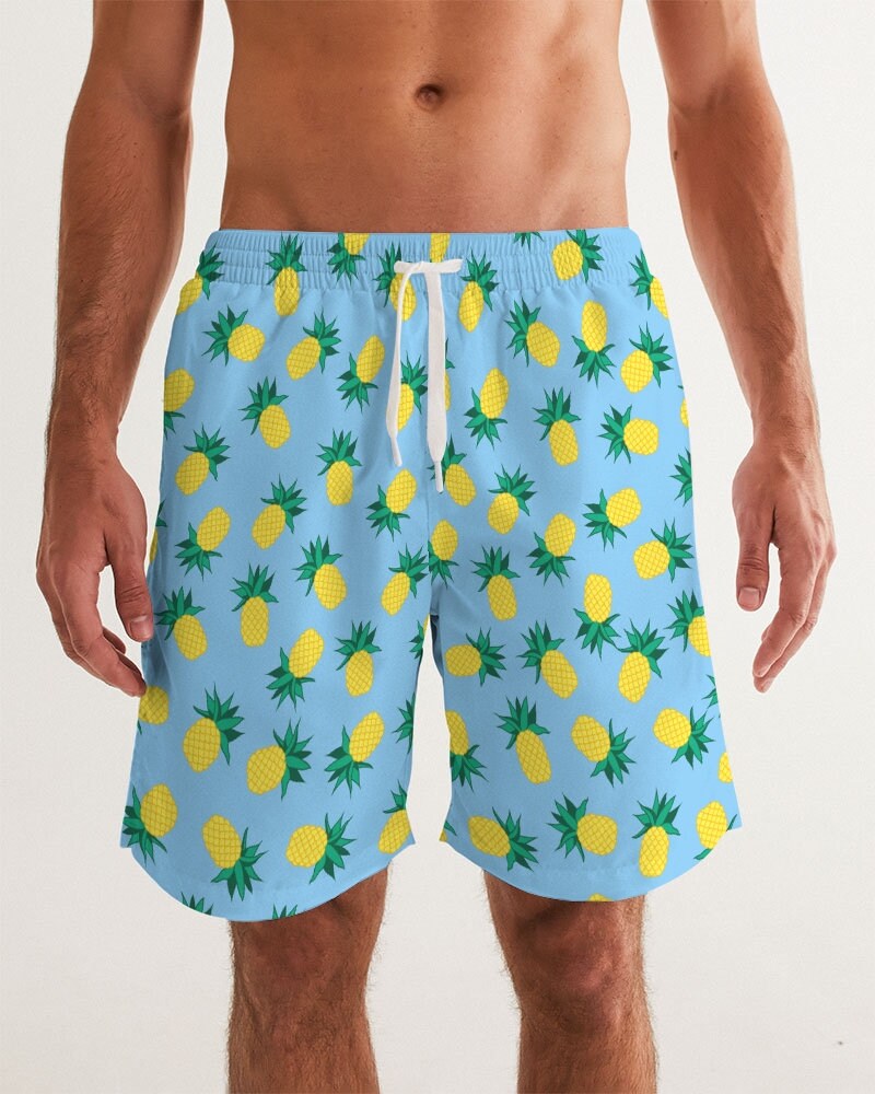 Men's Swim Trunks Pineapple Print Beach Trunks Swim Etsy