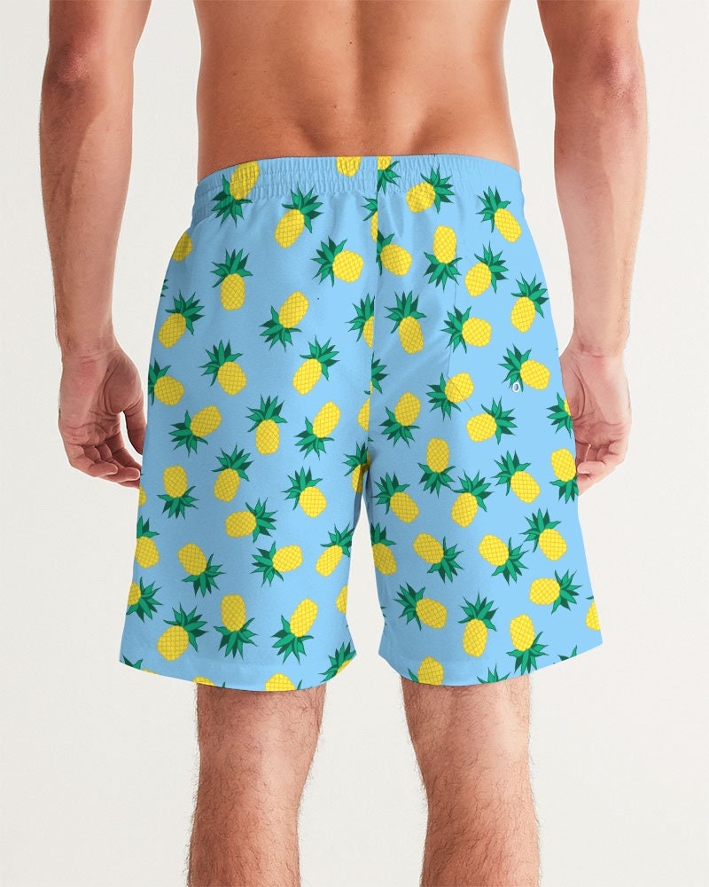 Men's Swim Trunks Pineapple Print Beach Trunks Swim Etsy