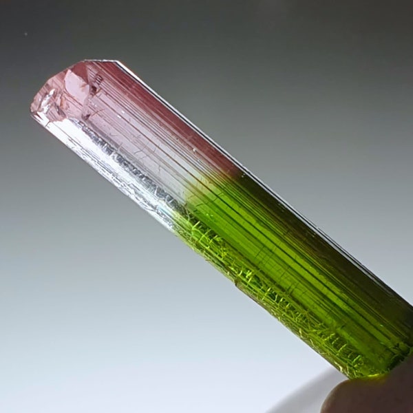 Tourmaline crystal bi color terminated crystal