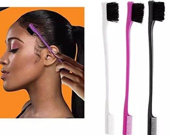 Double Sided Edge Brushes Eyebrow Brush Edge Control Hair Brush With Comb