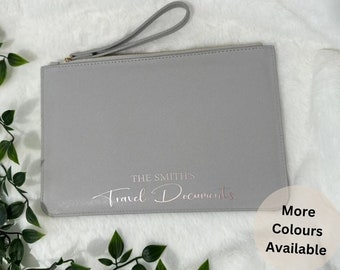 Personalised Travel document wallet, Travel Wallet, Travel document holder, Travel organiser, Travel Gift