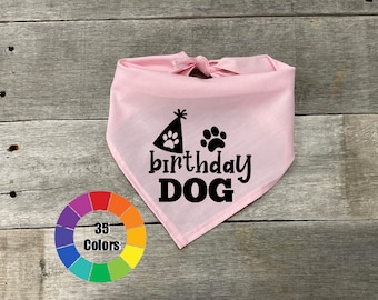 Dog Bandana, Birthday Dog, Tie On Bandana, Pets Dog Pup, Custom Dog Birthday Accessories, Cute Small and Large Dogs