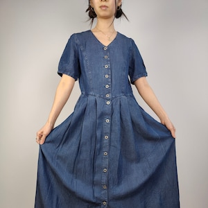 Short Sleeve Maxi Denim Dress Etsy UK