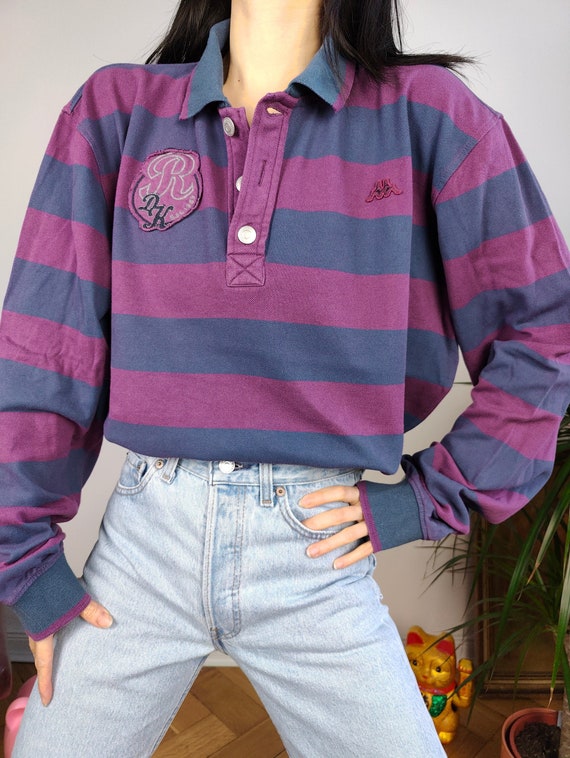 Vintage Robe di Kappa polo shirt long sleeve purp… - image 1