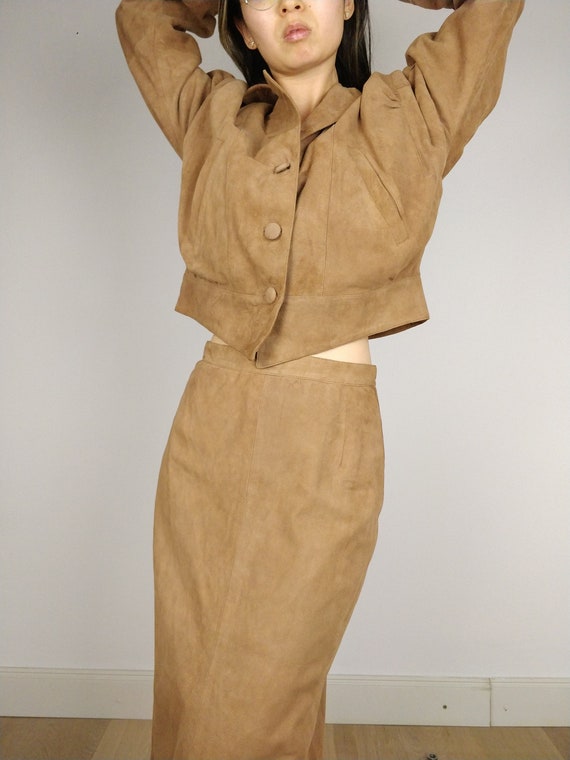 The Brown Suede Set | Vintage faux suede leather … - image 1