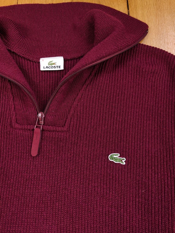 Lacoste burgundy sweater sale