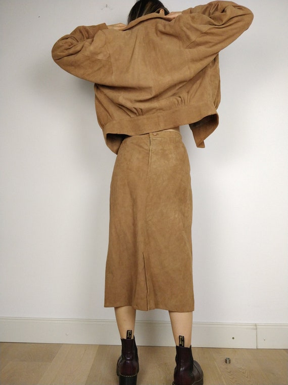 The Brown Suede Set | Vintage faux suede leather … - image 3