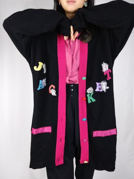 ジャケット・アウター vintage wool pattern long cardigan 1970's Vintage Tundra Button Down Sweater, Vintage Grandpa